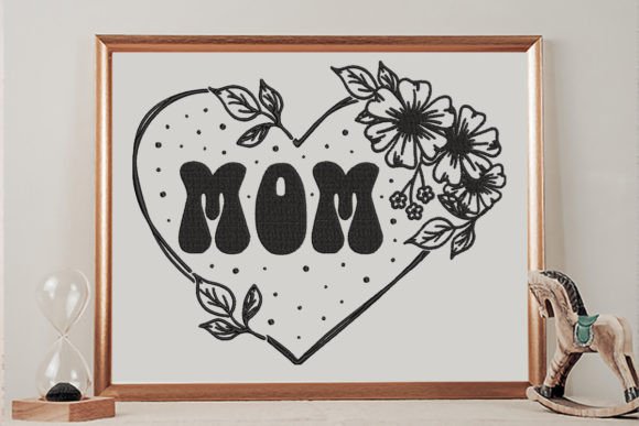 Mom Heart: A Thoughtful Embroidery Design for Small Business Branding